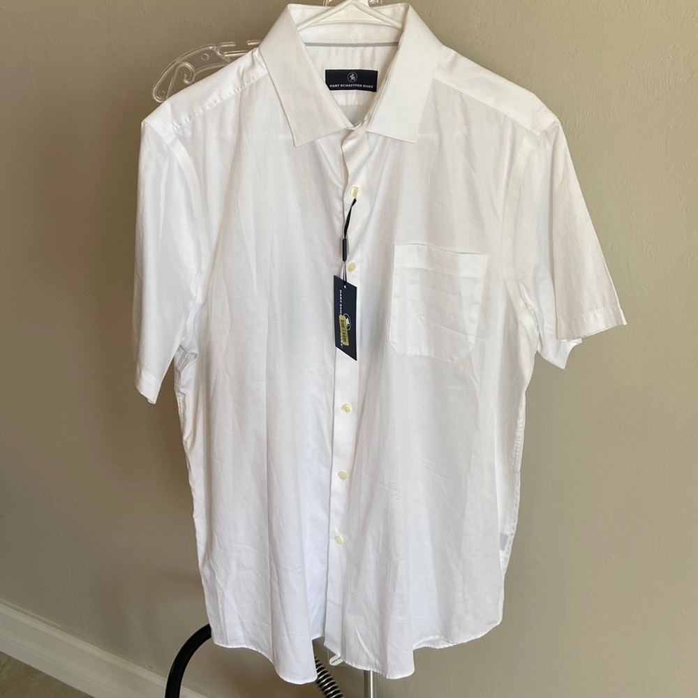 White short sleeve button down